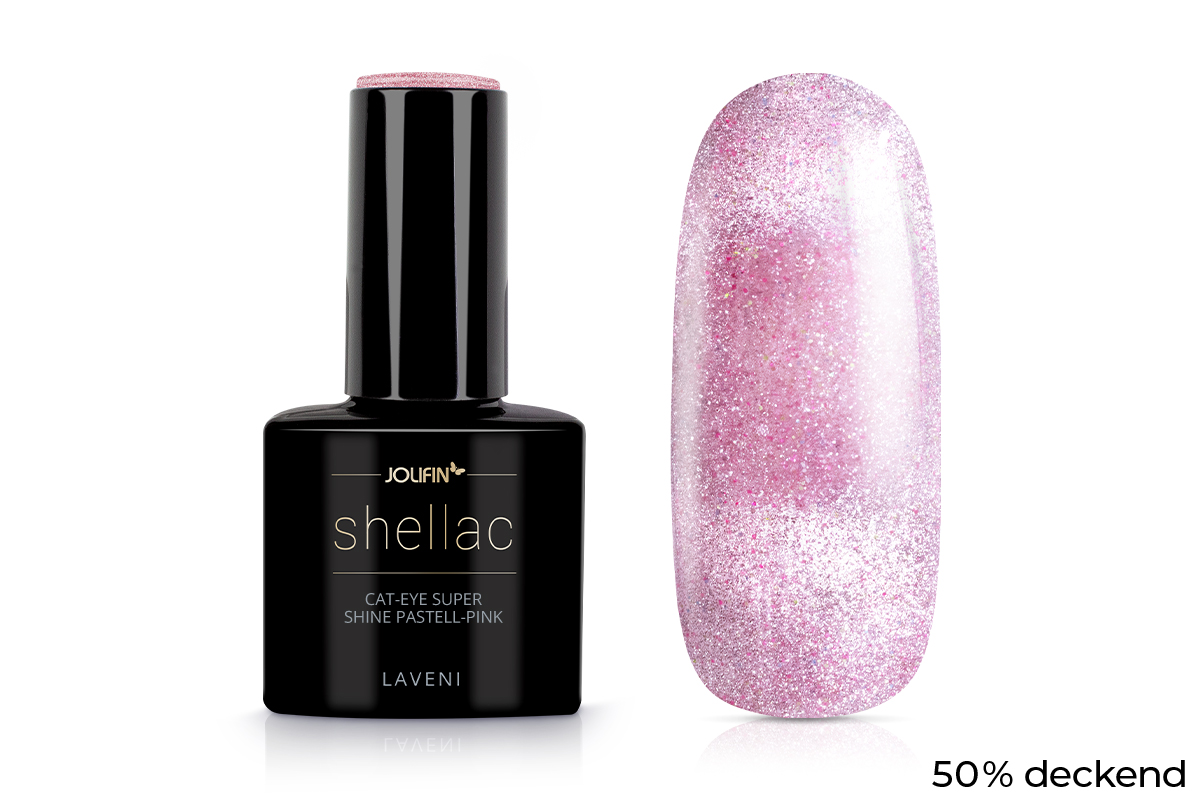 Jolifin LAVENI Shellac - Cat-Eye super shine pastell-pink 10ml