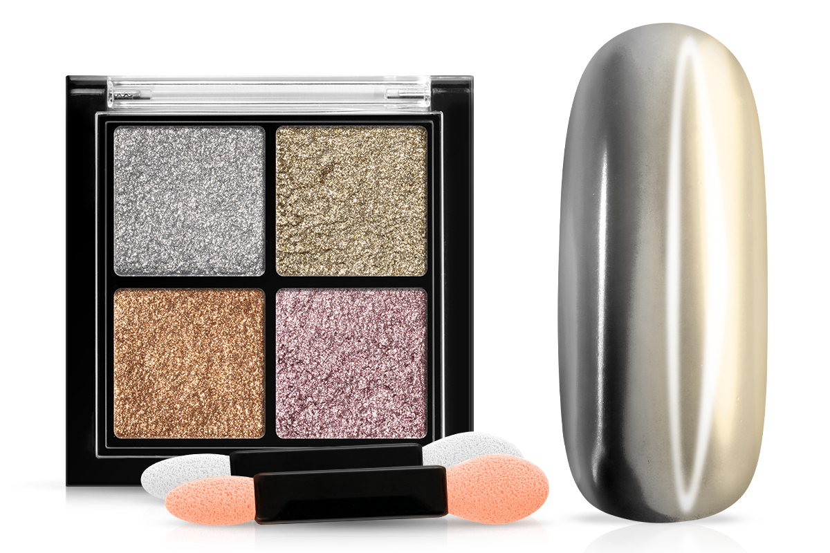 Jolifin Mirror-Chrome Compact Pigment - Elegant 4er