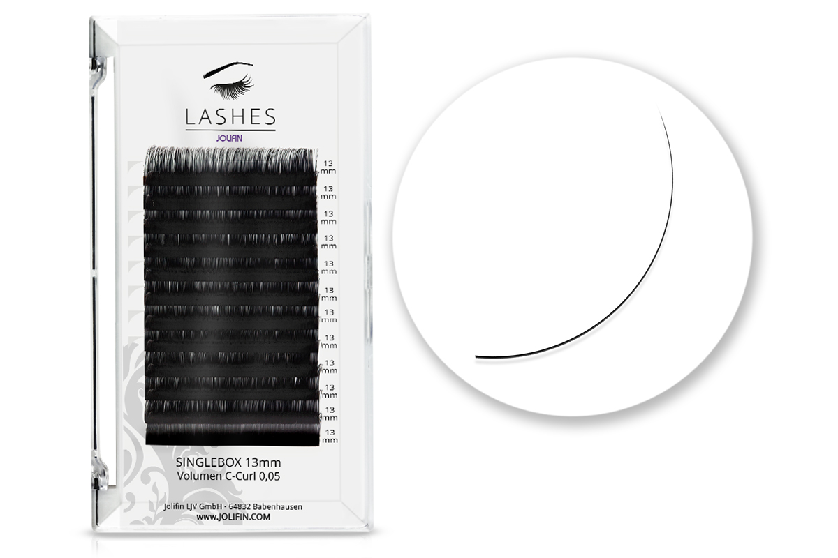 Jolifin Lashes - SingleBox 13mm - Volumen C-Curl 0,05