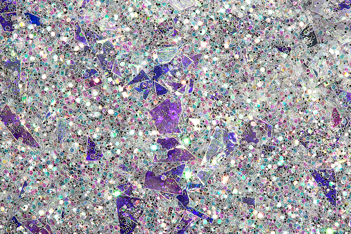 Jolifin Aurora Flakes Glittermix - silver rainbow