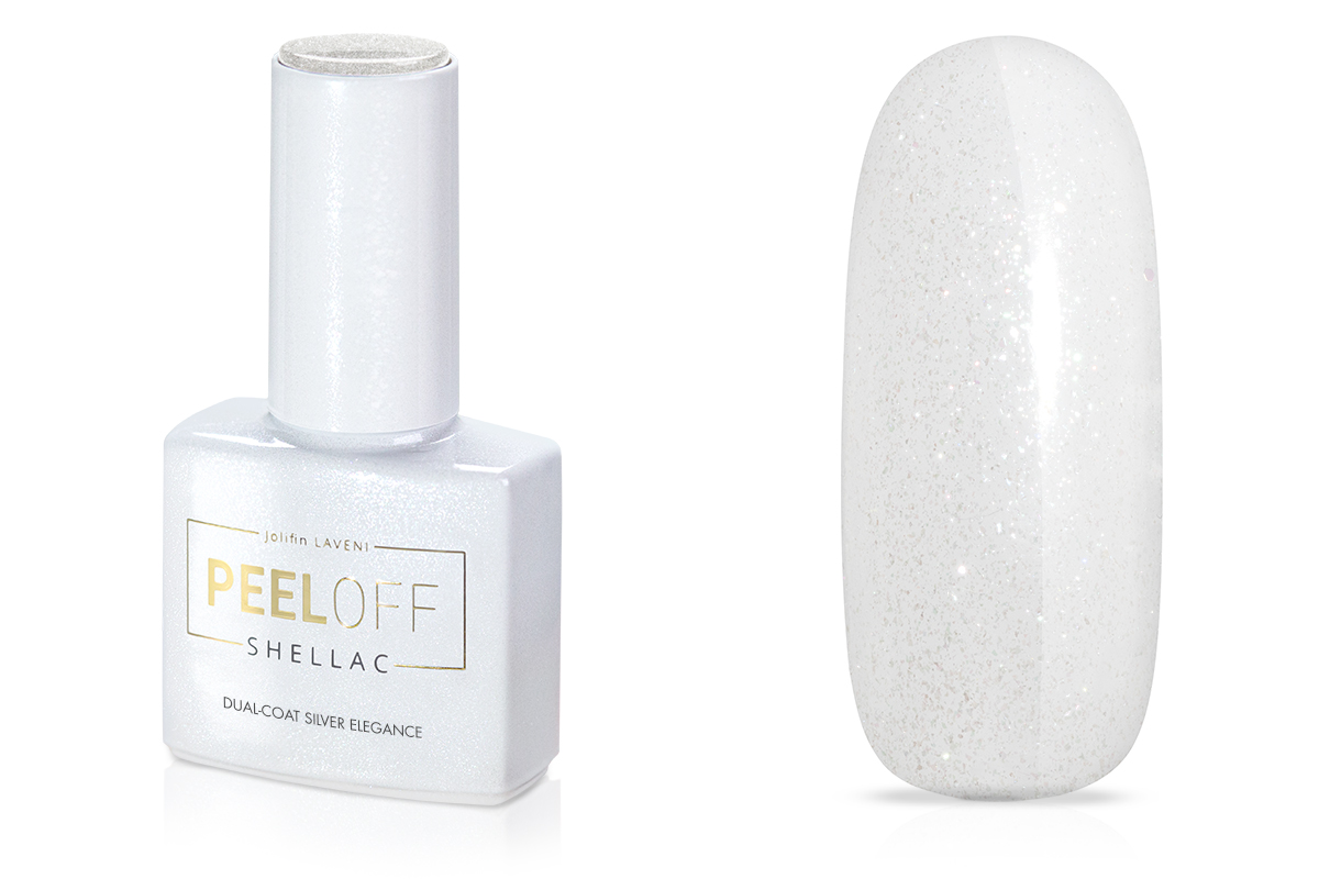 Jolifin LAVENI Shellac PeelOff - Dual-Coat silver elegance 10ml