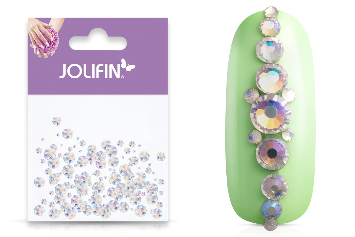 Jolifin Strasssteine 500 Stk - moon irisierend Mix