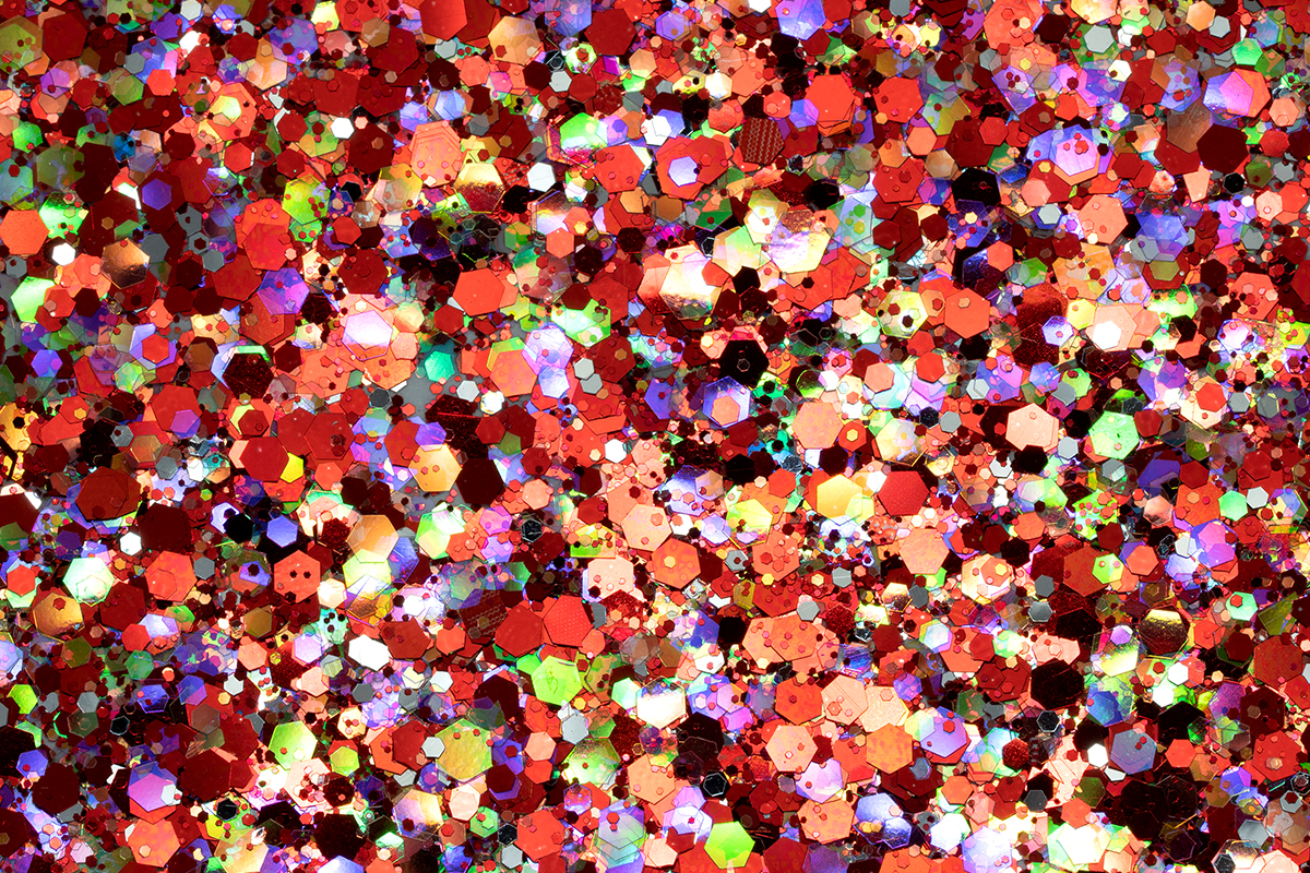 Jolifin Hexagon Glitter - cherry red