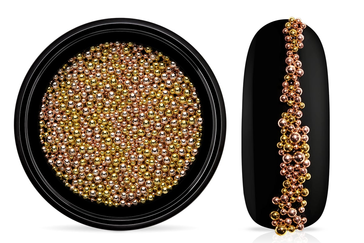 Jolifin LAVENI Magnetic Micro Pearls Mix - rosé-gold & gold