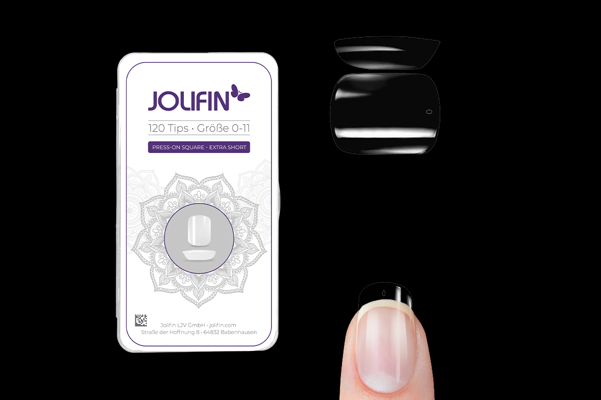 Jolifin 120er Tipbox Press-On square - extra short