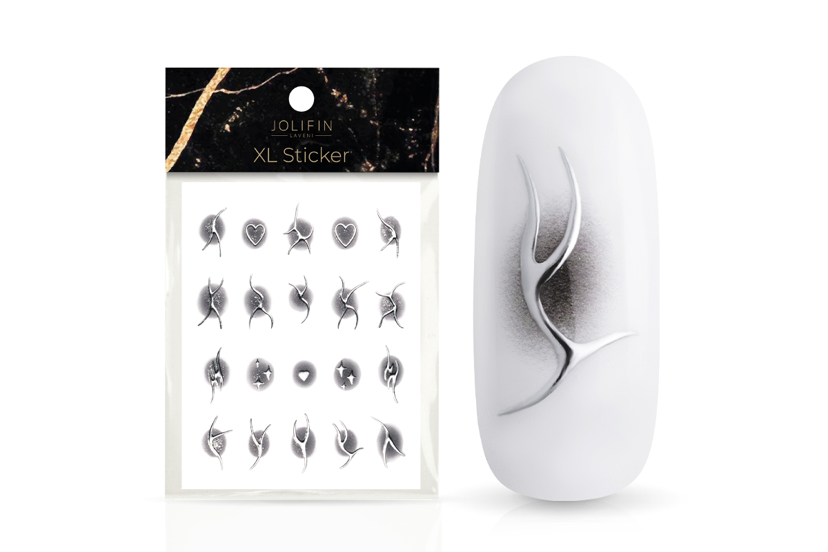 Jolifin LAVENI XL Sticker - silver aura black 
