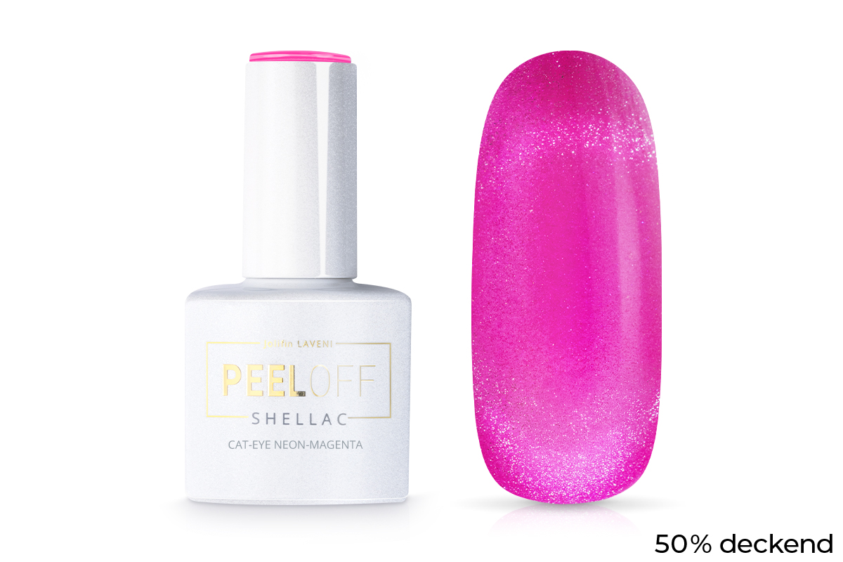 Jolifin LAVENI Shellac PeelOff - Cat-Eye neon-magenta 10ml
