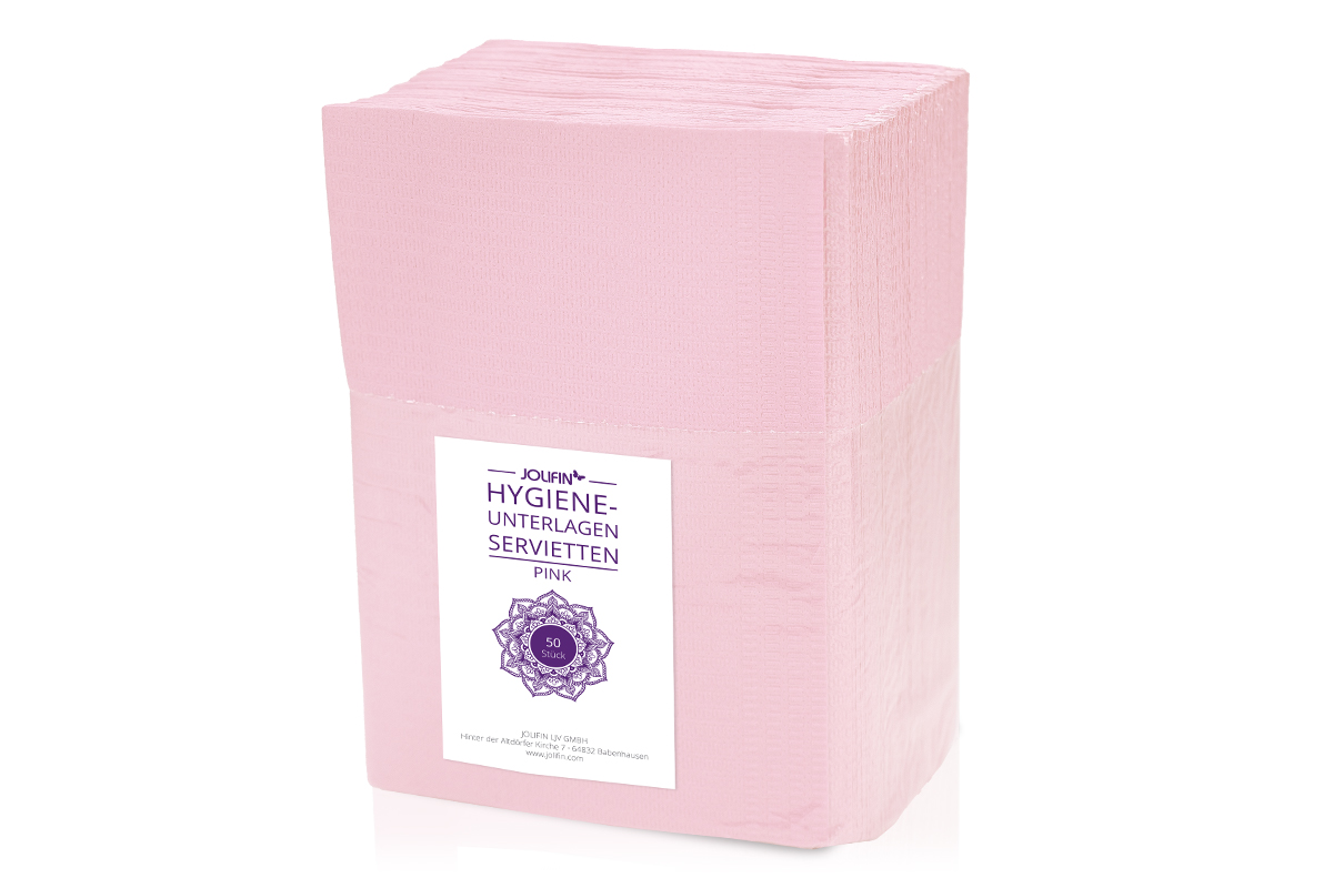 Jolifin Hygiene-Unterlagen - Servietten pink 50Stk.