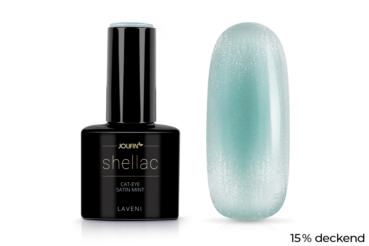 Jolifin LAVENI Shellac - Cat-Eye satin mint 10ml