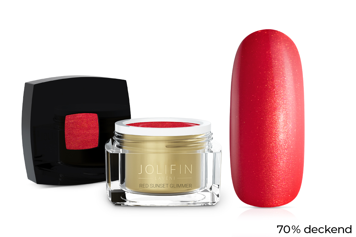 Jolifin LAVENI Farbgel - red sunset Glimmer 5ml
