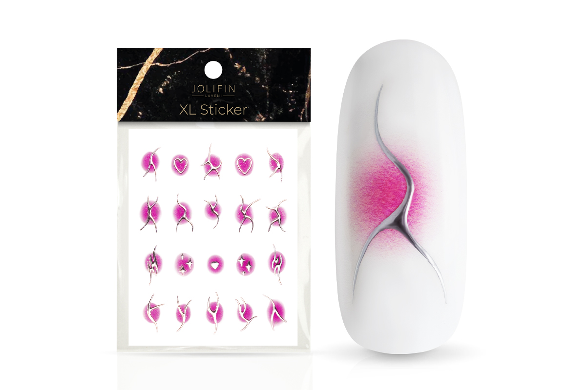 Jolifin LAVENI XL Sticker - silver aura magenta