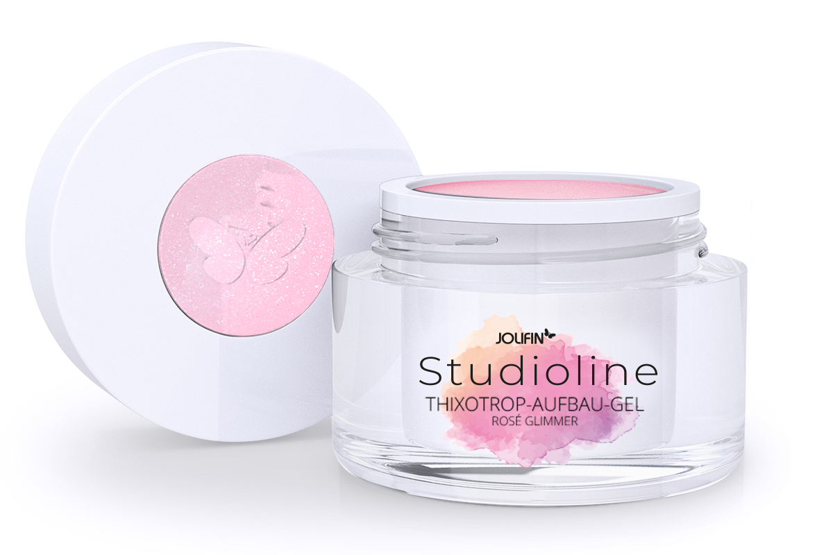 Jolifin Studioline - Thixotrop Aufbau-Gel rosé Glimmer 30ml