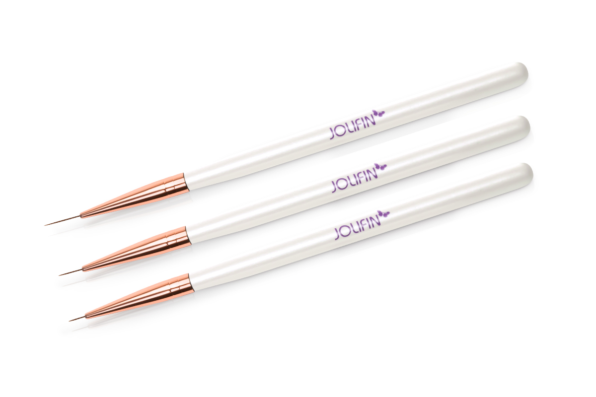 Jolifin Nail Art Brush Set - Fineliner white pearl
