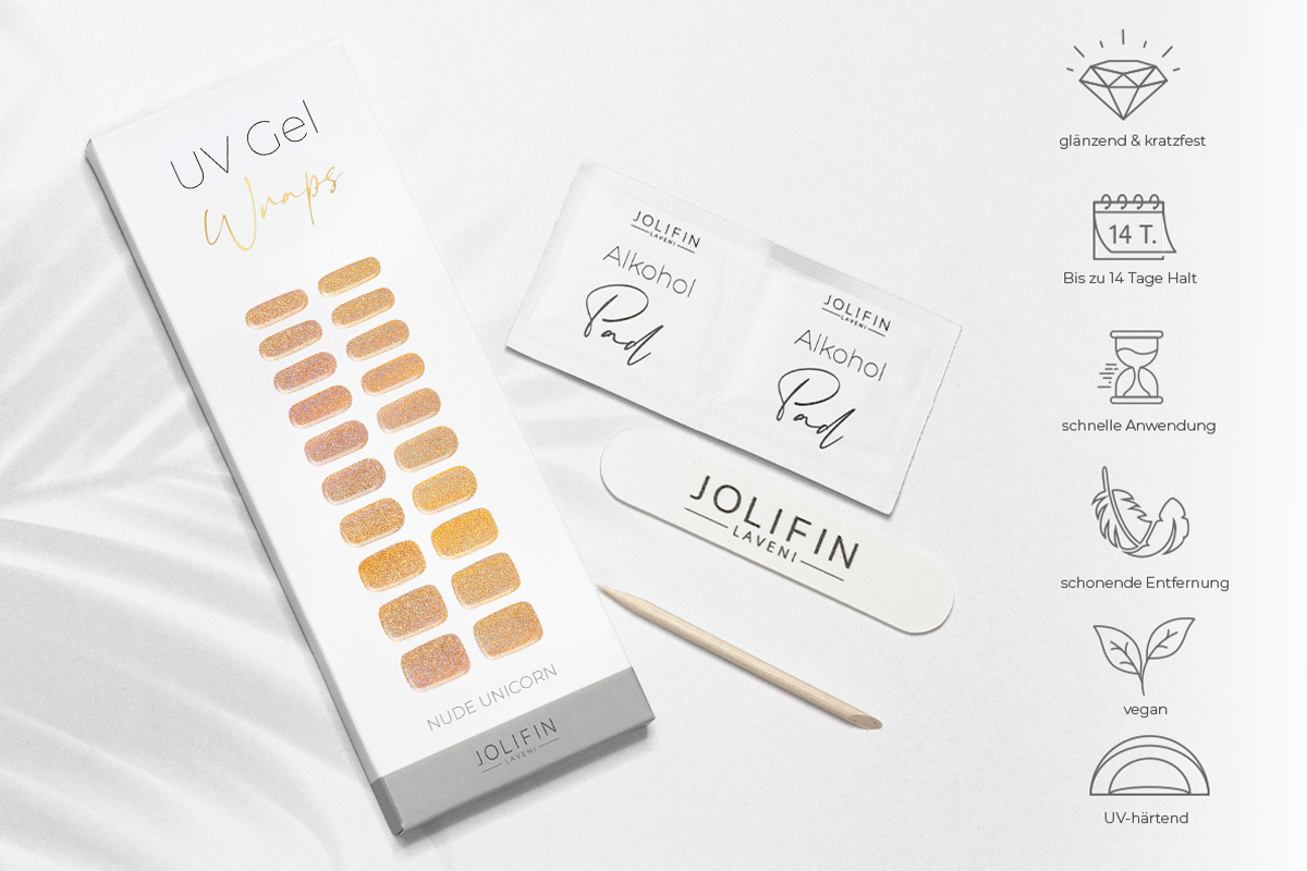 Jolifin LAVENI UV Gel-Wraps - nude unicorn