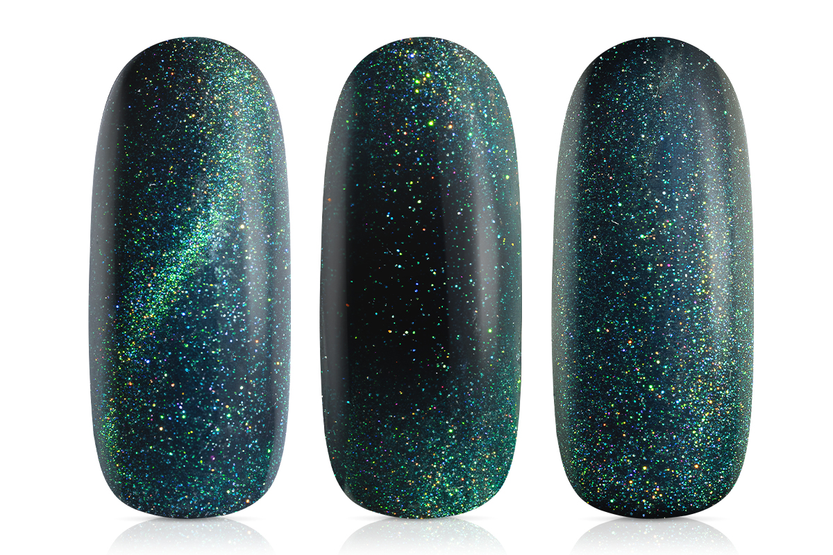 Jolifin LAVENI Shellac - Cat-Eye green smaragd leafs 10ml