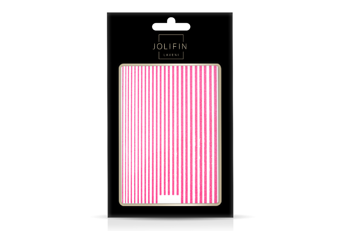 Jolifin LAVENI XL Sticker - Glitter Stripes neon pink