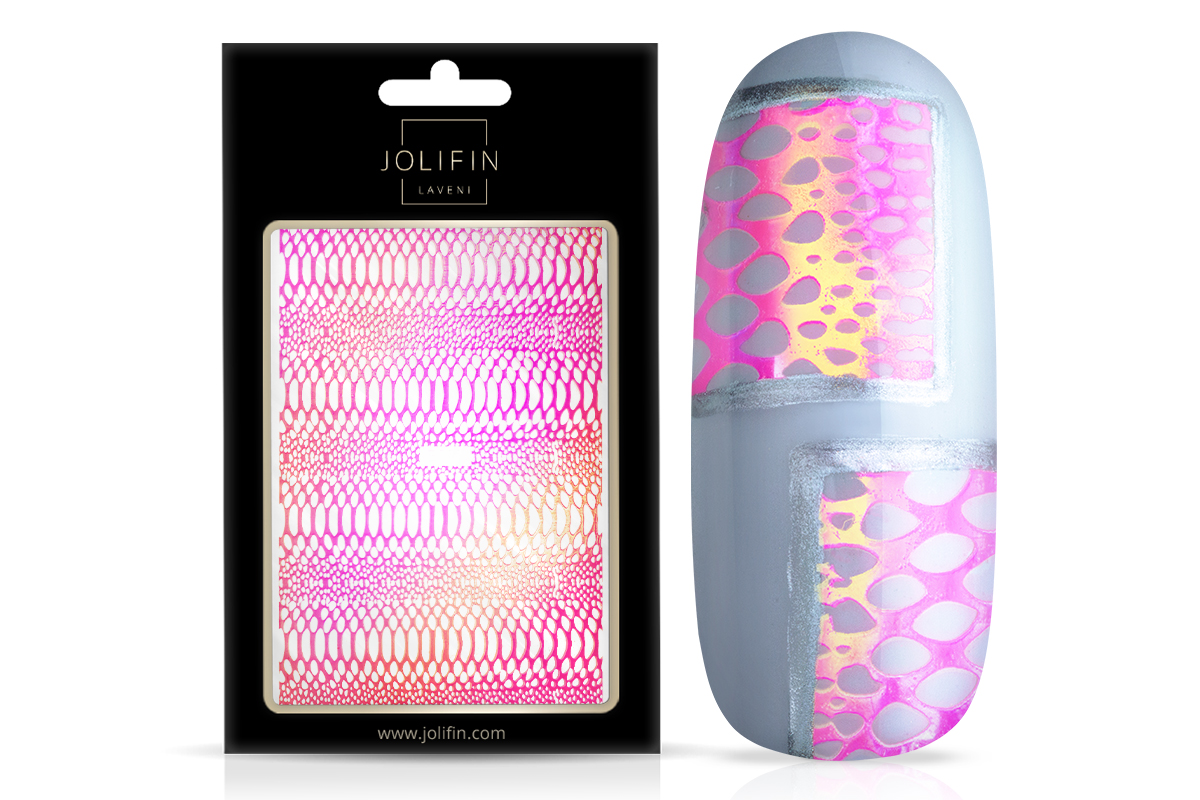Jolifin LAVENI XL Sticker - Snake holo pink