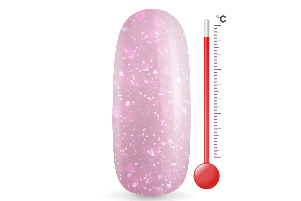Jolifin LAVENI Shellac PeelOff - Thermo pink-white Glitter 10ml