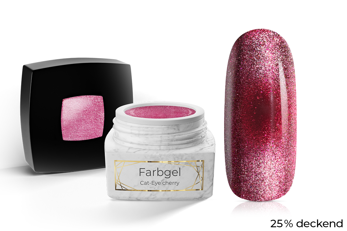 Jolifin LAVENI PRO Farbgel - Cat-Eye cherry 5ml