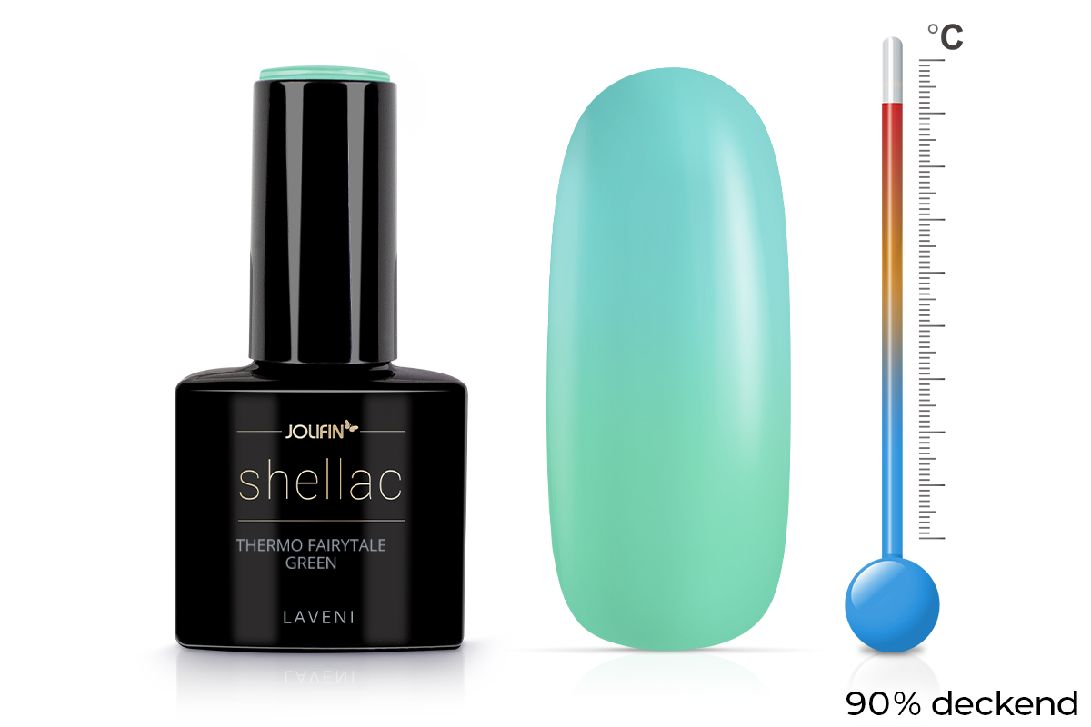   Jolifin LAVENI Shellac - Thermo fairytale green 10ml