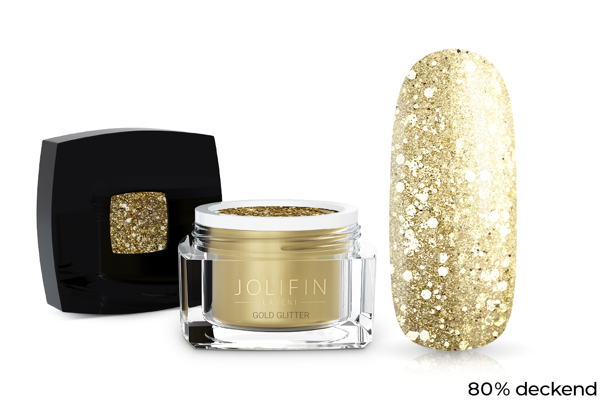 Jolifin LAVENI Colour Gel - gold Glitter 5ml