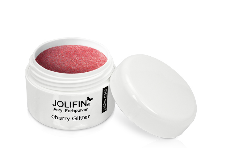 Jolifin Acryl Farbpulver - cherry glitter 5g