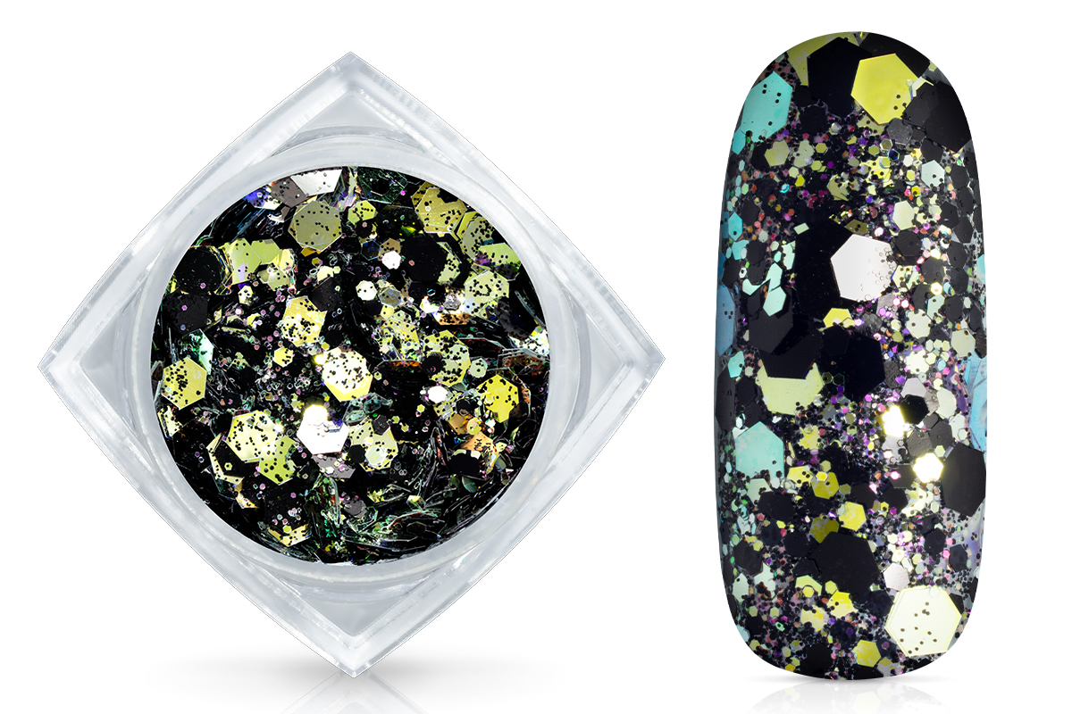 Jolifin Hexagon Glittermix - black