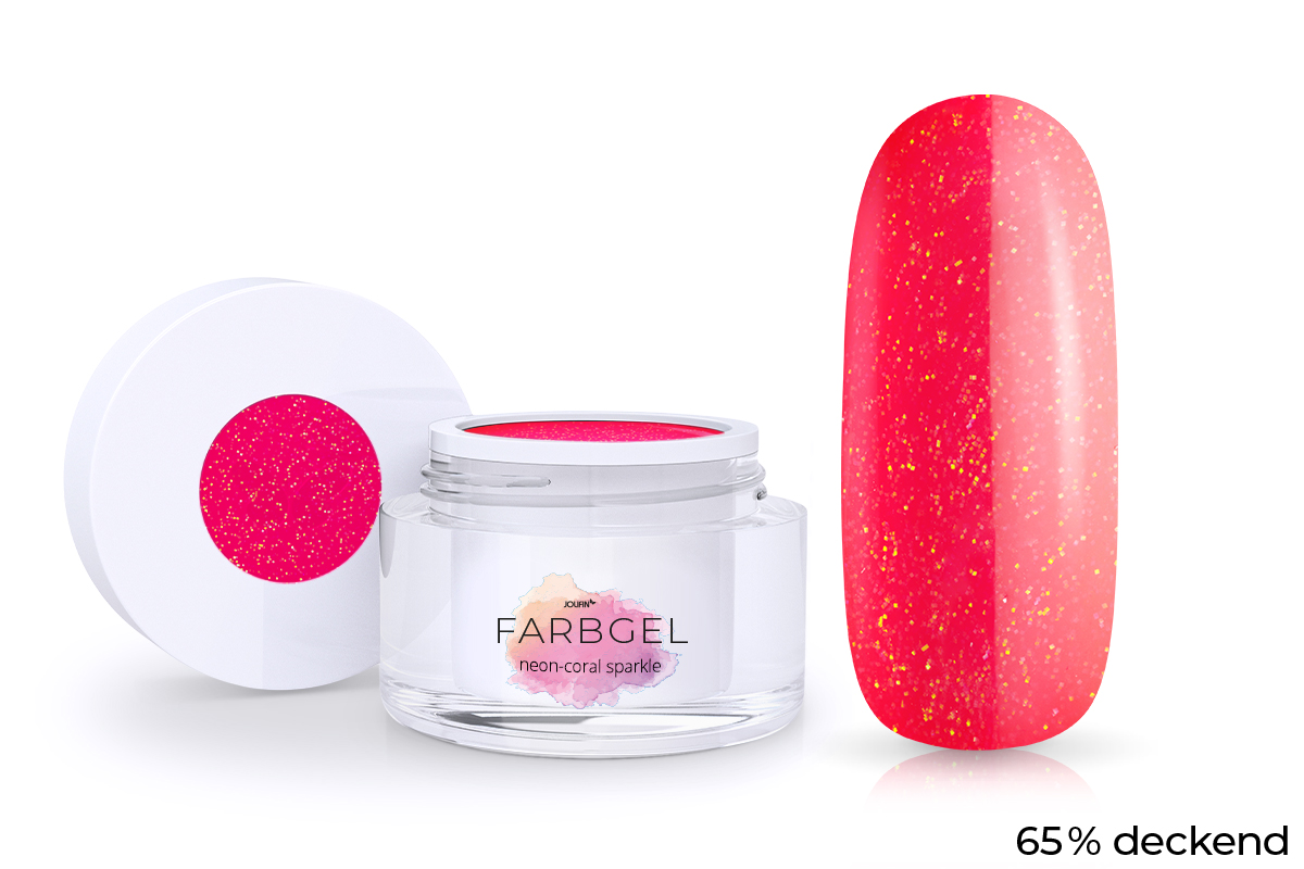 Jolifin Farbgel neon-coral sparkle 5ml