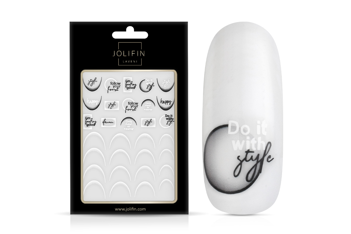 Jolifin LAVENI XL Sticker - Ombre French round white