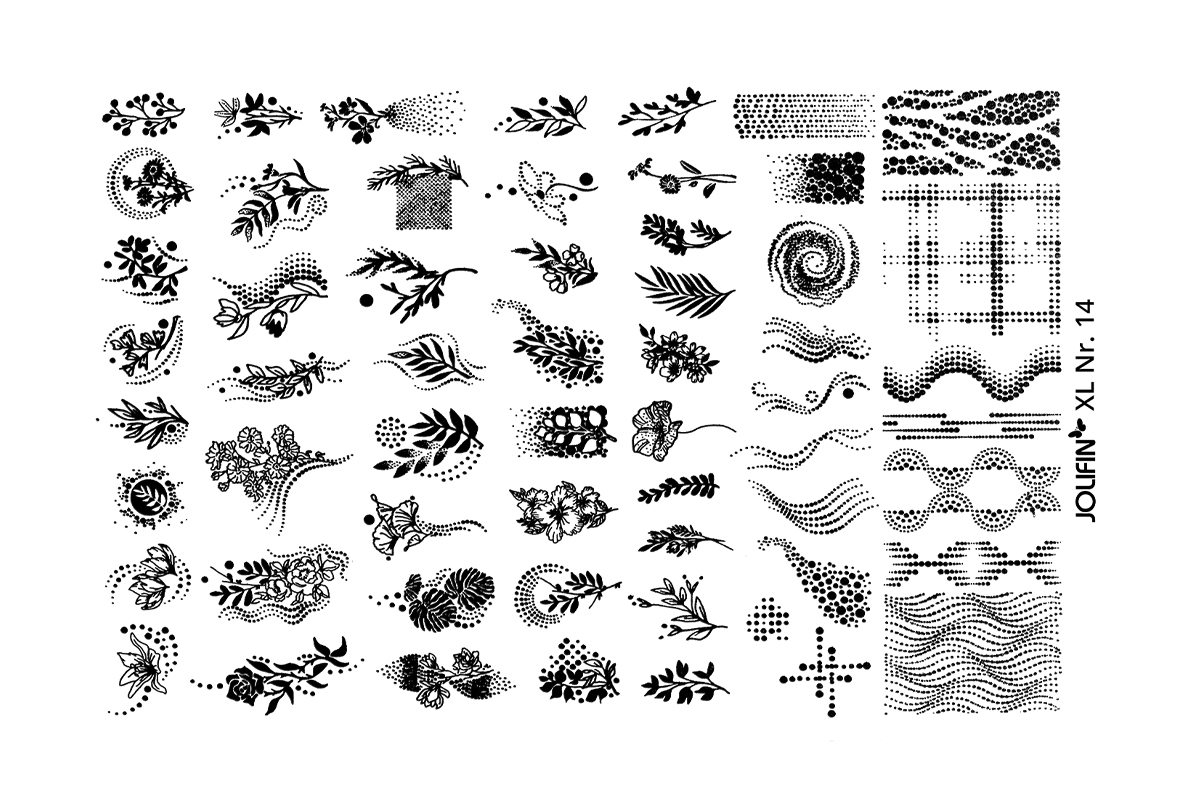 Jolifin Stamping-Schablone XL - Nr. 14