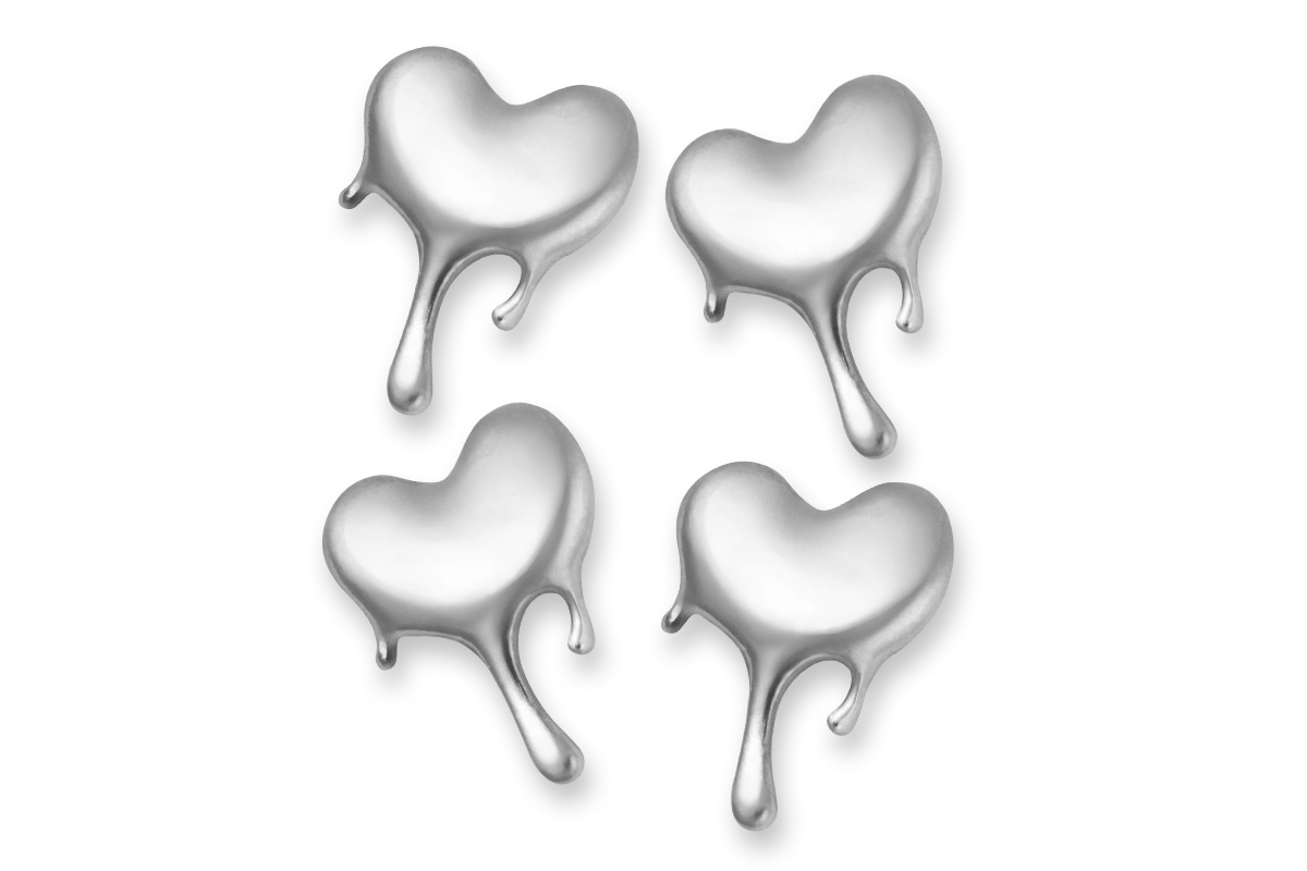 Jolifin Overlay - melting heart silver