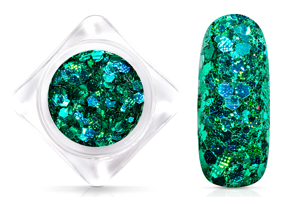 Jolifin Hexagon Glittermix - hypnotic green