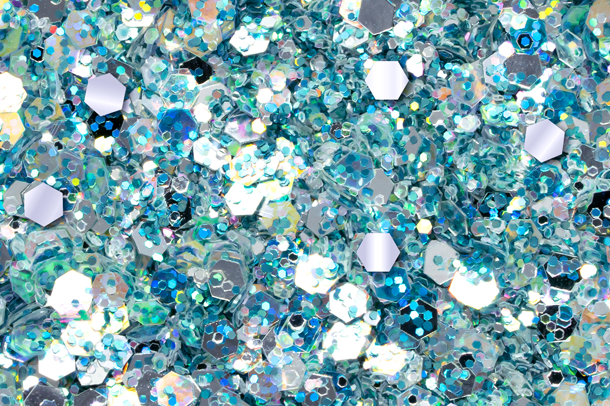 Jolifin LAVENI Luxury Glitter Hologram - silver-ocean