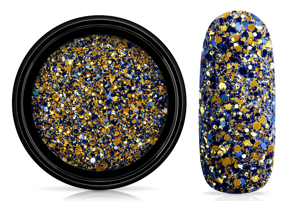 Jolifin LAVENI Luxury Glitter - blue-champagne