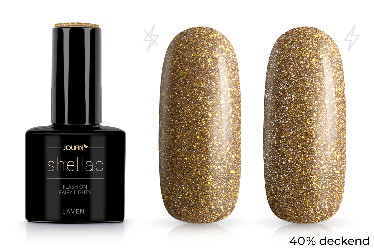 Jolifin LAVENI Shellac - FlashOn fairy lights 10ml