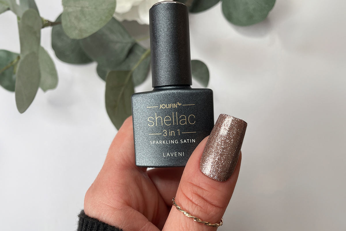 Jolifin LAVENI 3in1 Shellac - sparkling satin 10ml
