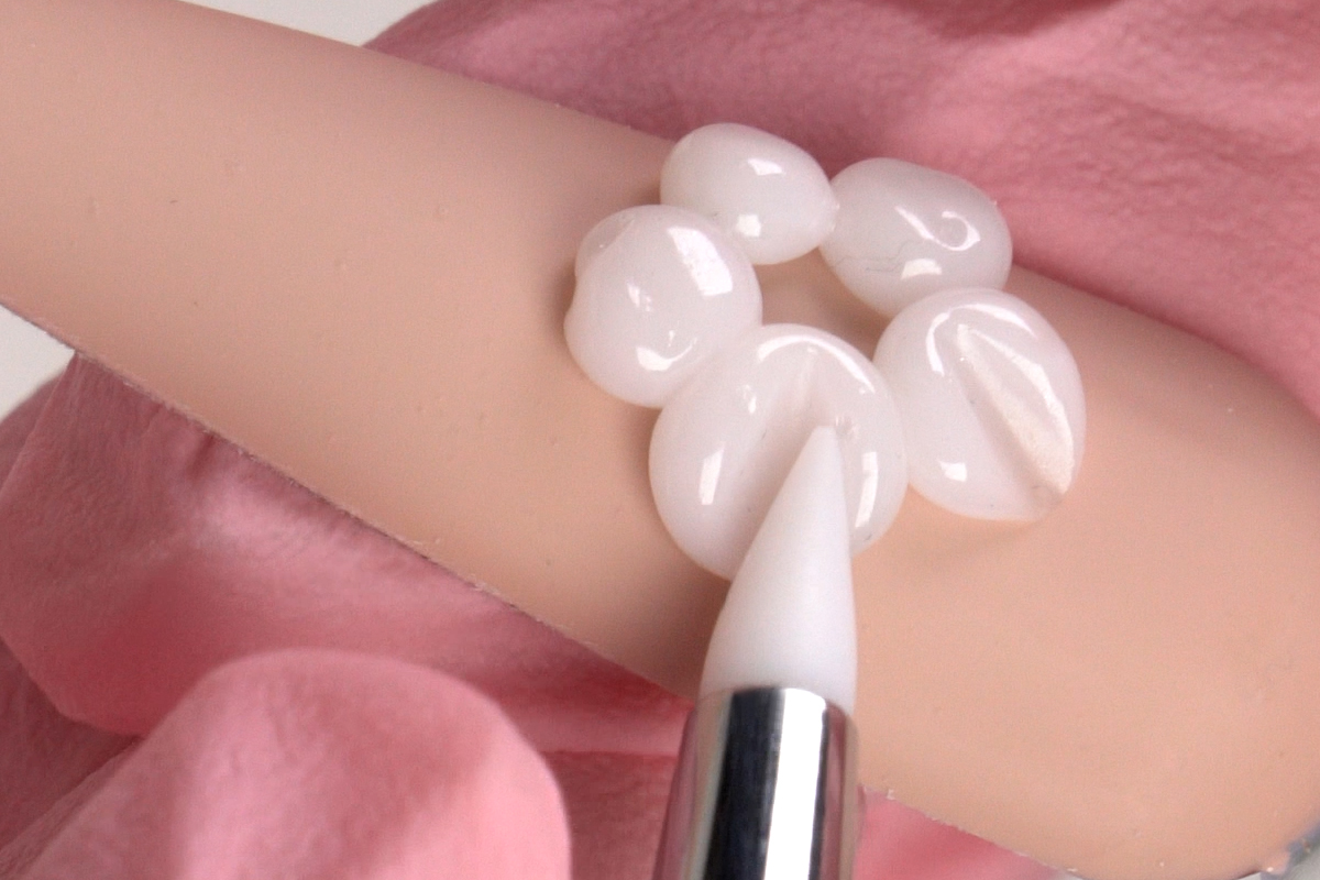 Jolifin Aurora Brush white - 3D & 4D Gel 2in1 Applicator