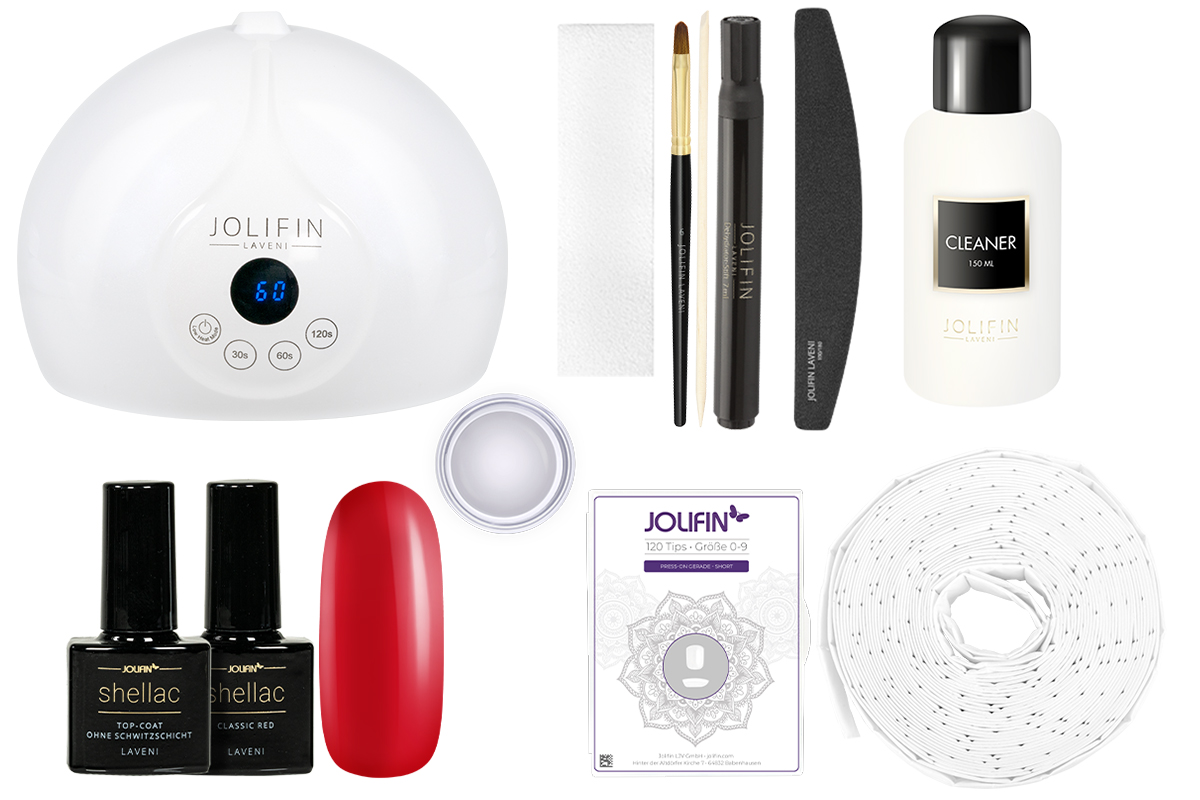 Jolifin LAVENI Shellac Starter-Set - S - Luna Gerät Press-On