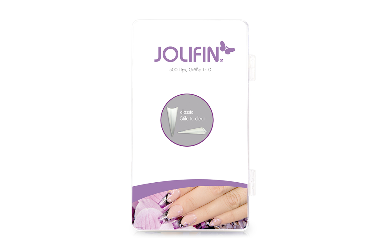 Jolifin 500er Tipbox classic Stiletto clear