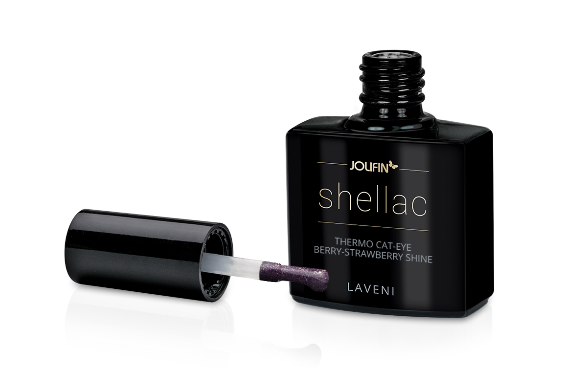 Jolifin LAVENI Shellac - Thermo Cat-Eye berry-strawberry shine 10ml