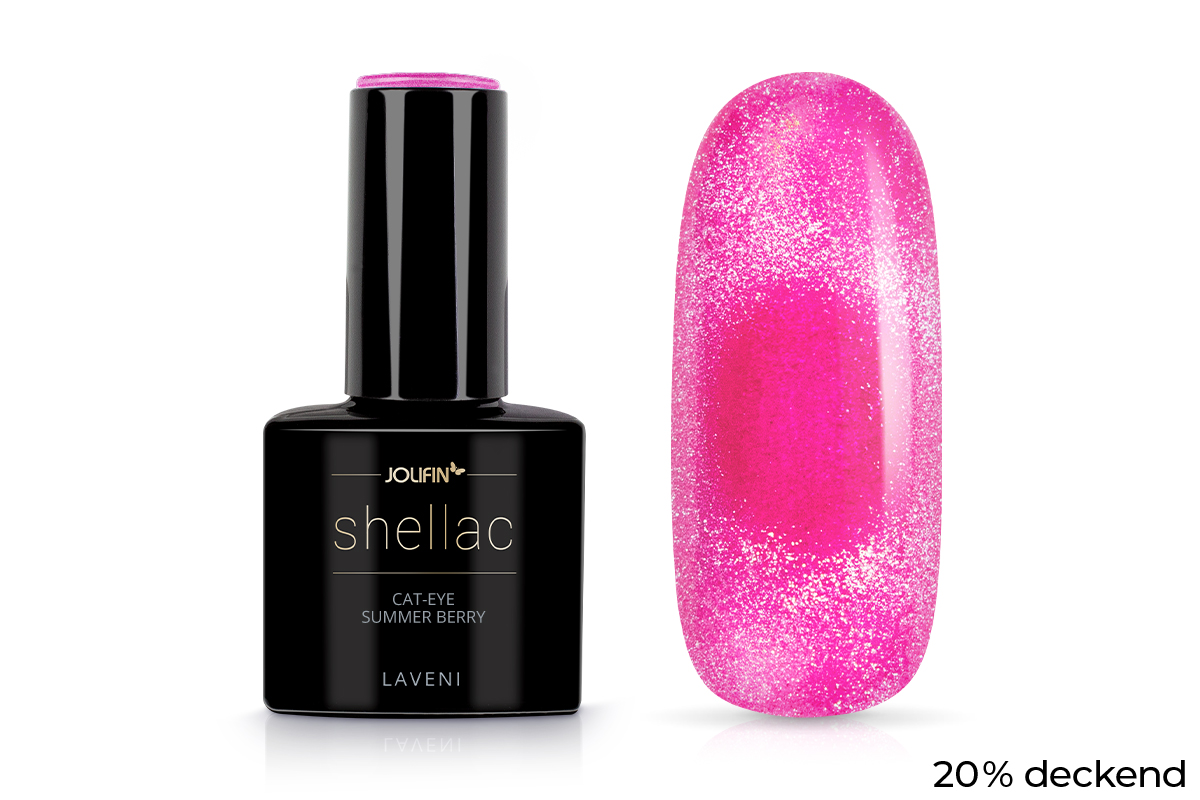 Jolifin LAVENI Shellac - Cat-Eye summer berry 10ml