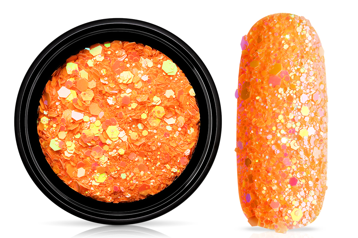 Jolifin LAVENI Festival Glitter - pastel neon orange