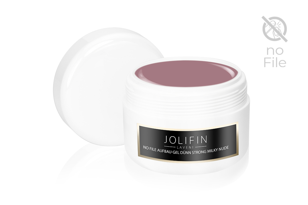 Jolifin LAVENI - No File Aufbau-Gel dünn strong milky nude 250ml