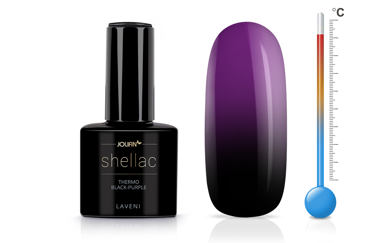 Jolifin LAVENI Shellac - Thermo black-purple 10ml