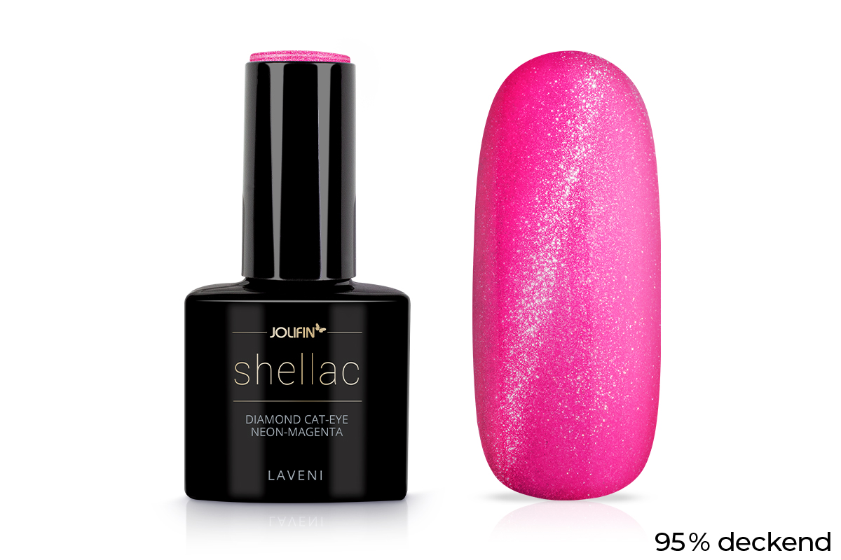 Jolifin LAVENI Shellac - Diamond Cat-Eye neon-magenta 10ml