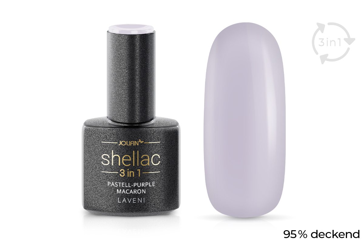 Jolifin LAVENI 3in1 Shellac - pastel purple macaron 10ml