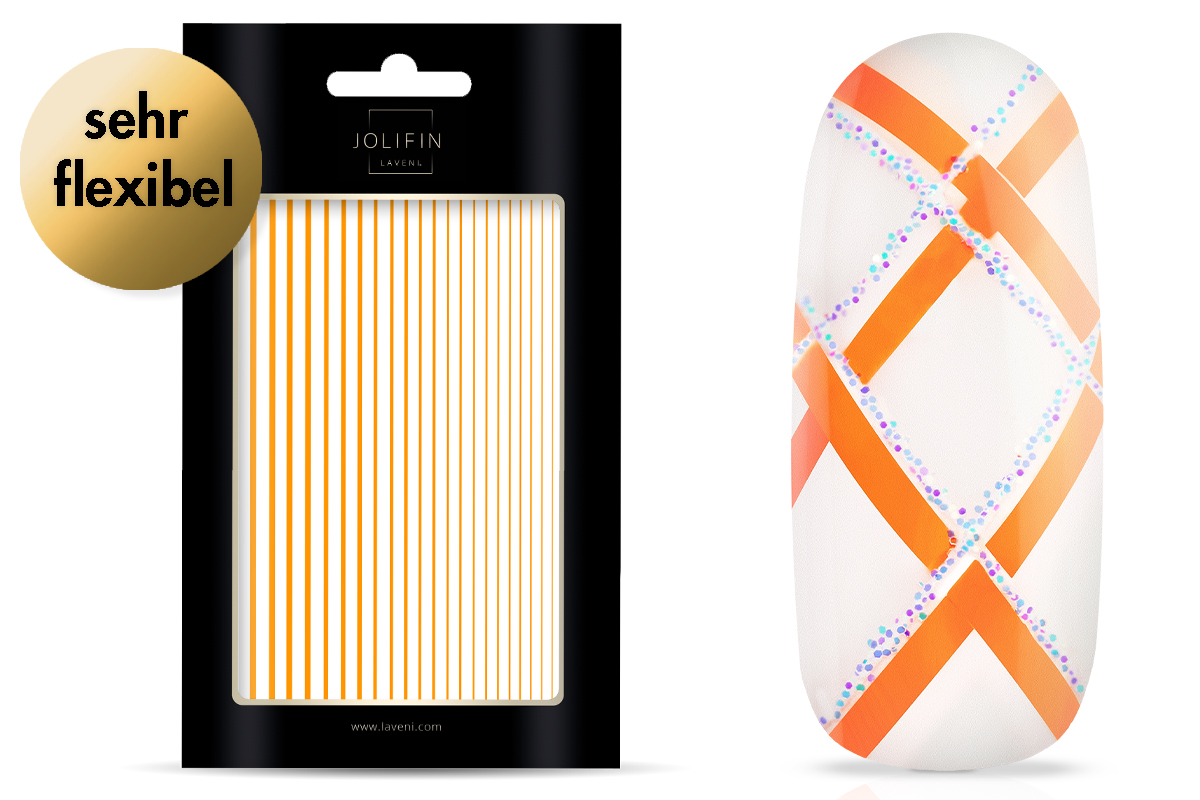 Jolifin LAVENI XL Sticker - Stripes neon-orange