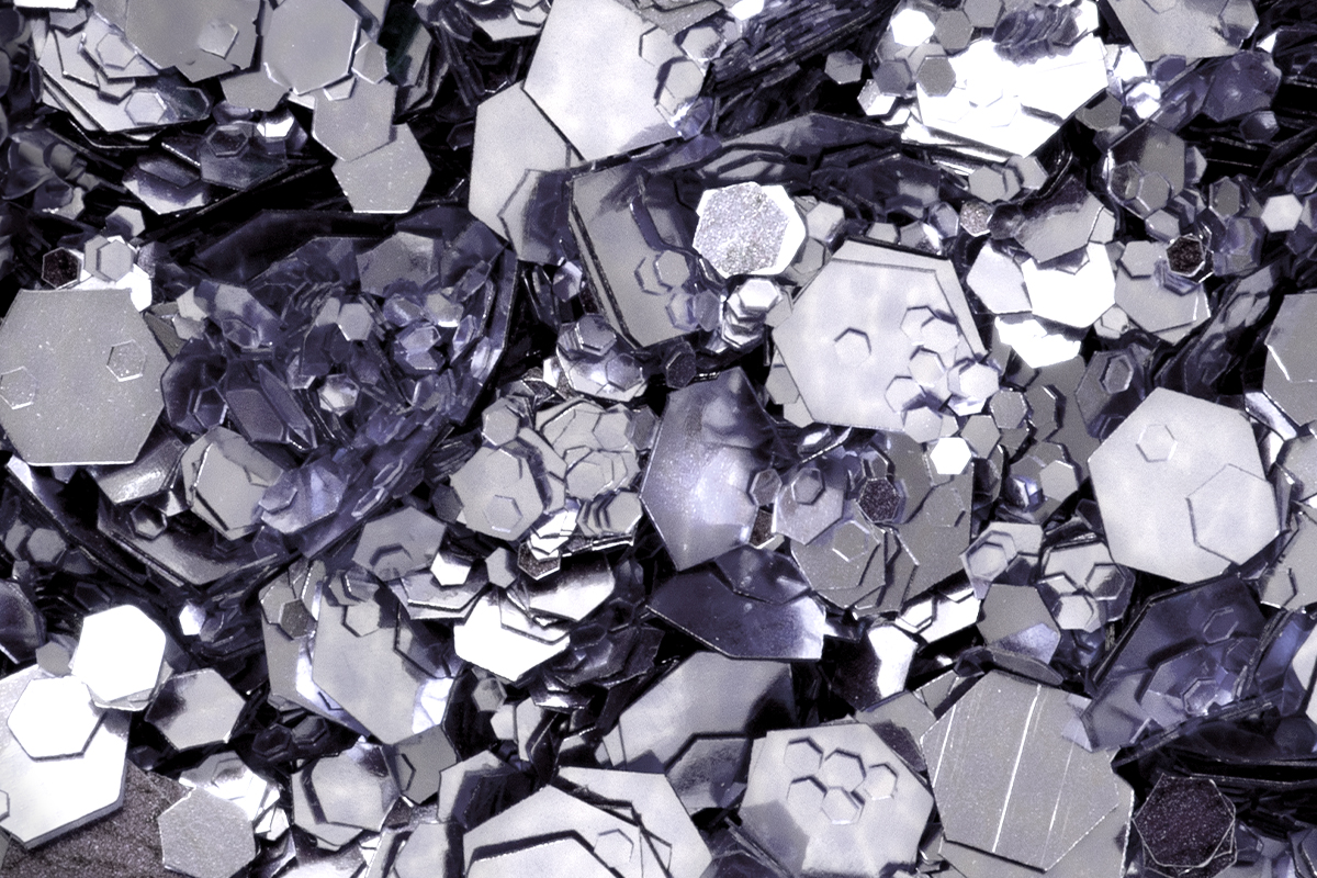 Jolifin Hexagon Glittermix - creamy cold silver