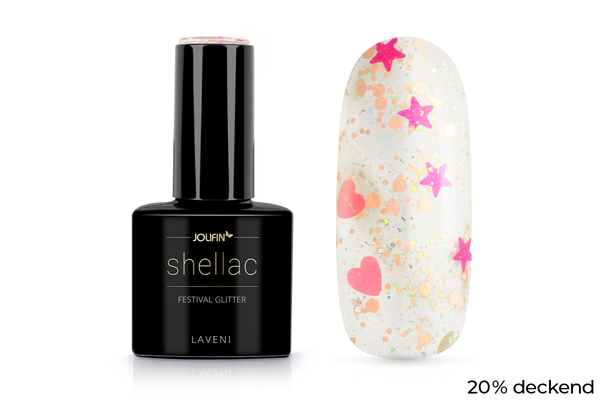 Jolifin LAVENI Shellac - festival Glitter 10ml