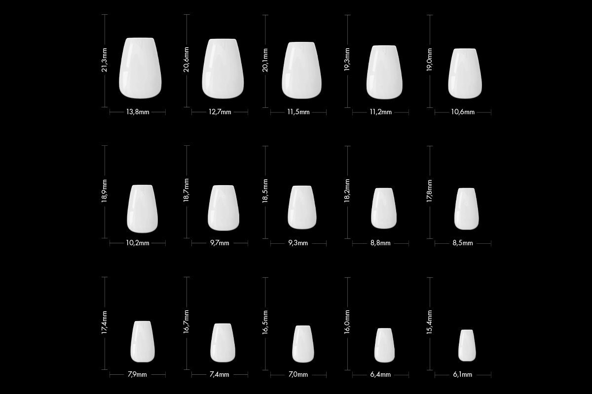 Jolifin 150er Tipbox Press-On Coffin - short milky white